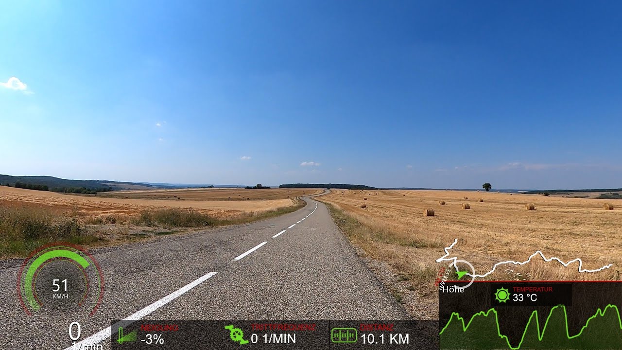 70 minute Hot 🚵‍♀️🌞 Summer Cycling Workout Germany with Cadence & Speed Ultra HD