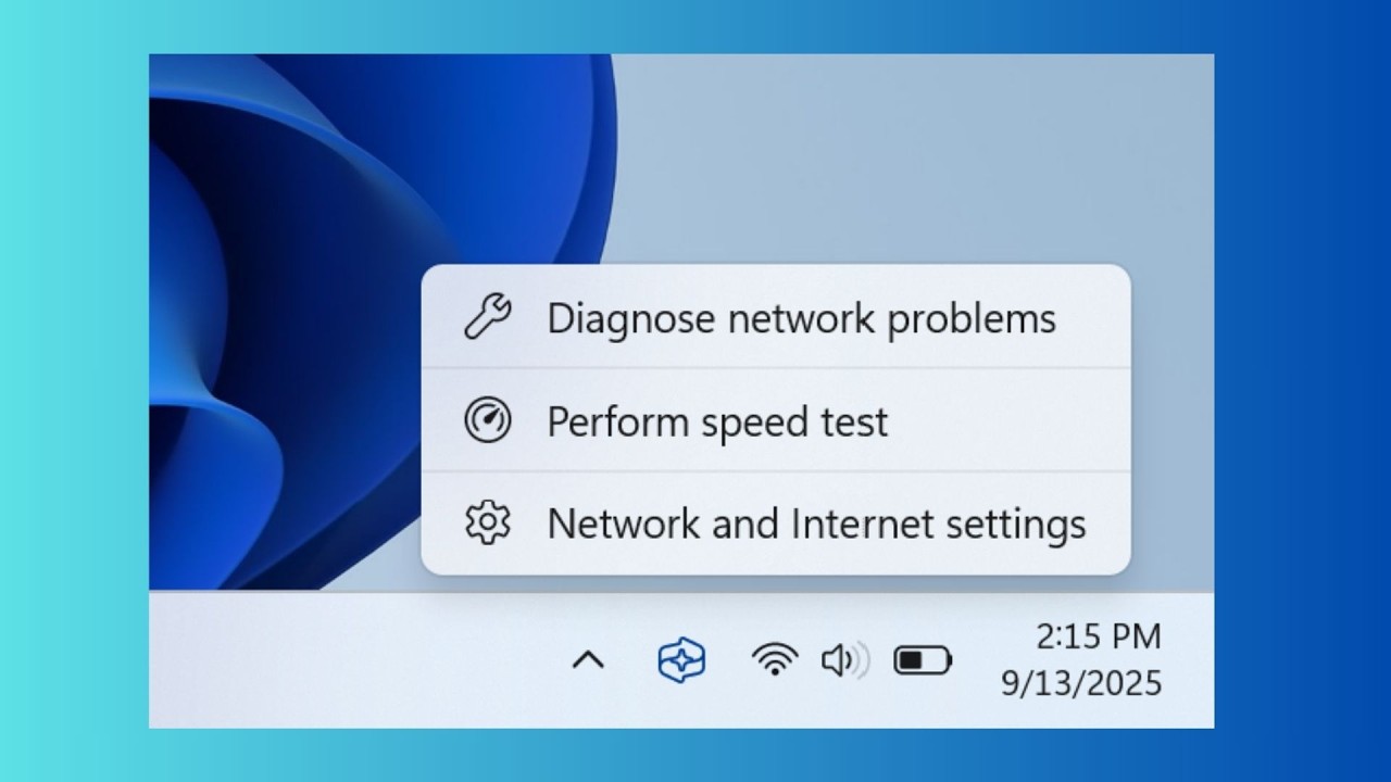 Windows 11 taskbar's 'Perform speed test' toggle rolling out widely
