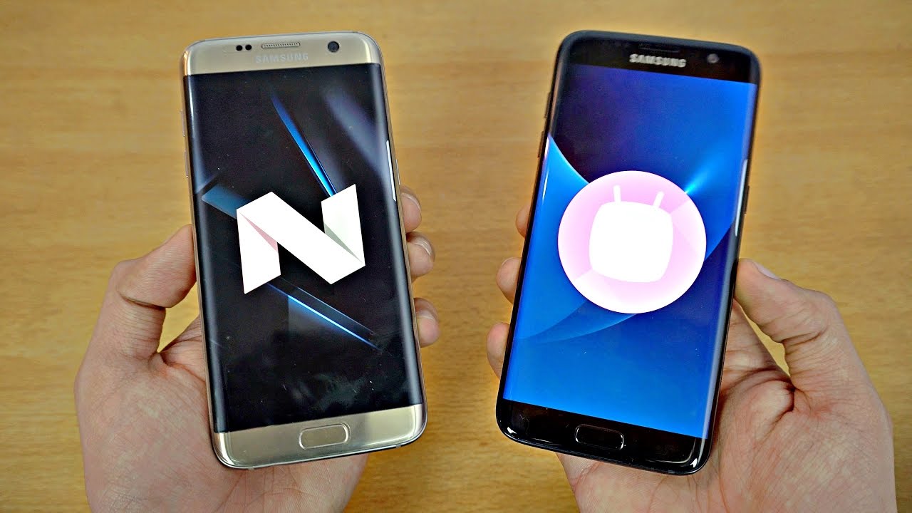 Samsung Galaxy S7 Edge Android 7.0 Nougat vs S7 Edge Android 6.0.1 Marshmallow - Speed Test! (4K)