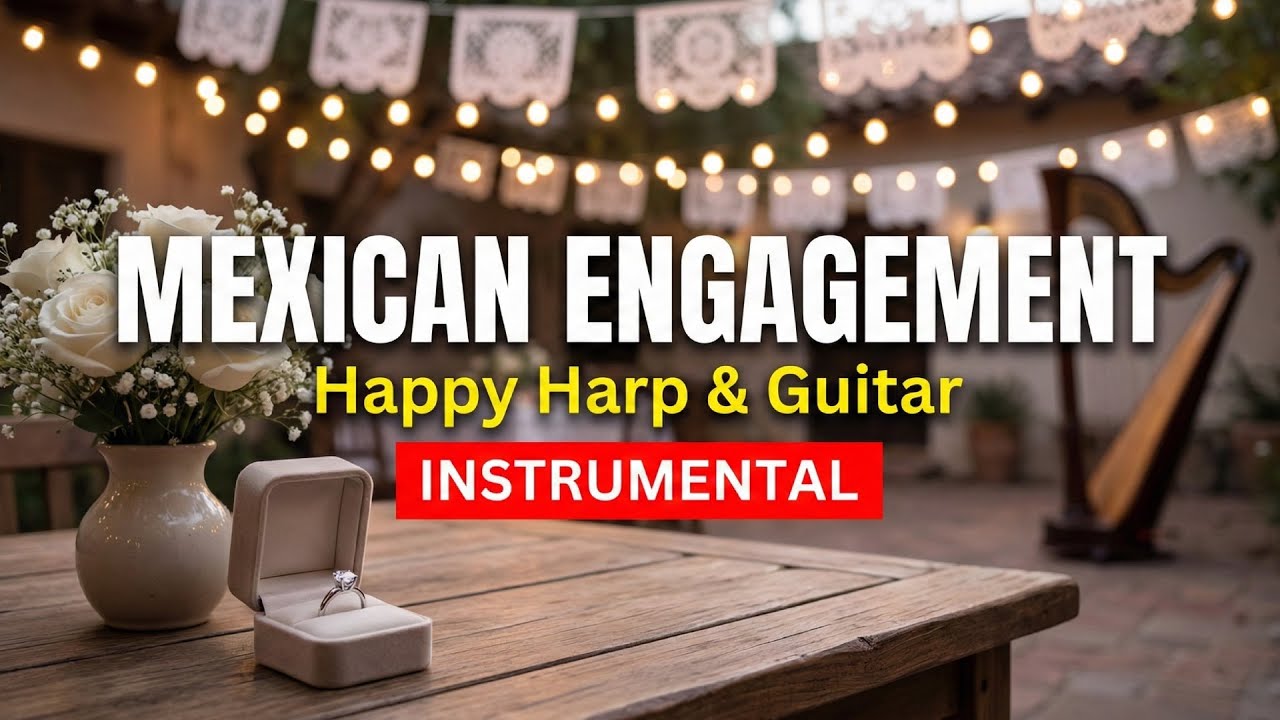 Mexican Engagement Songs | 12 Hours Happy Spanish Guitar & Harp Background Music for Parties