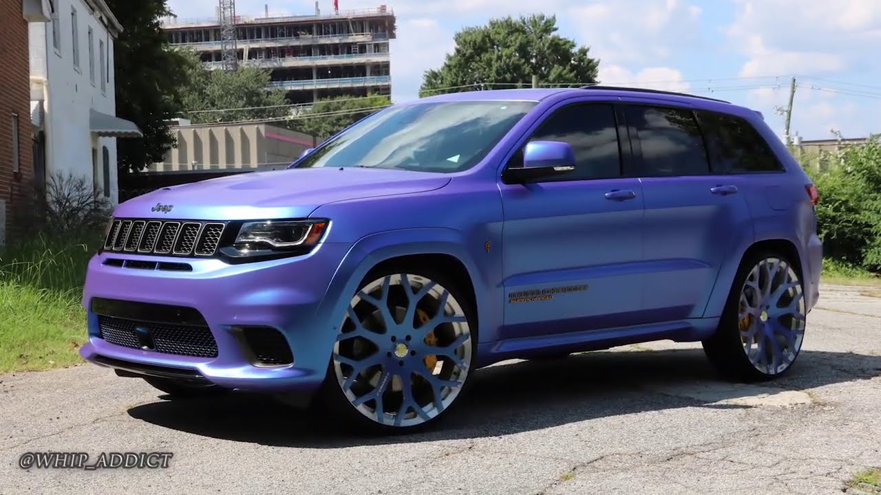 WhipAddict: 2019 Jeep Cherokee Trackhawk on Forgiato Drea 26s Custom Blue Wrap, Midwest Auto