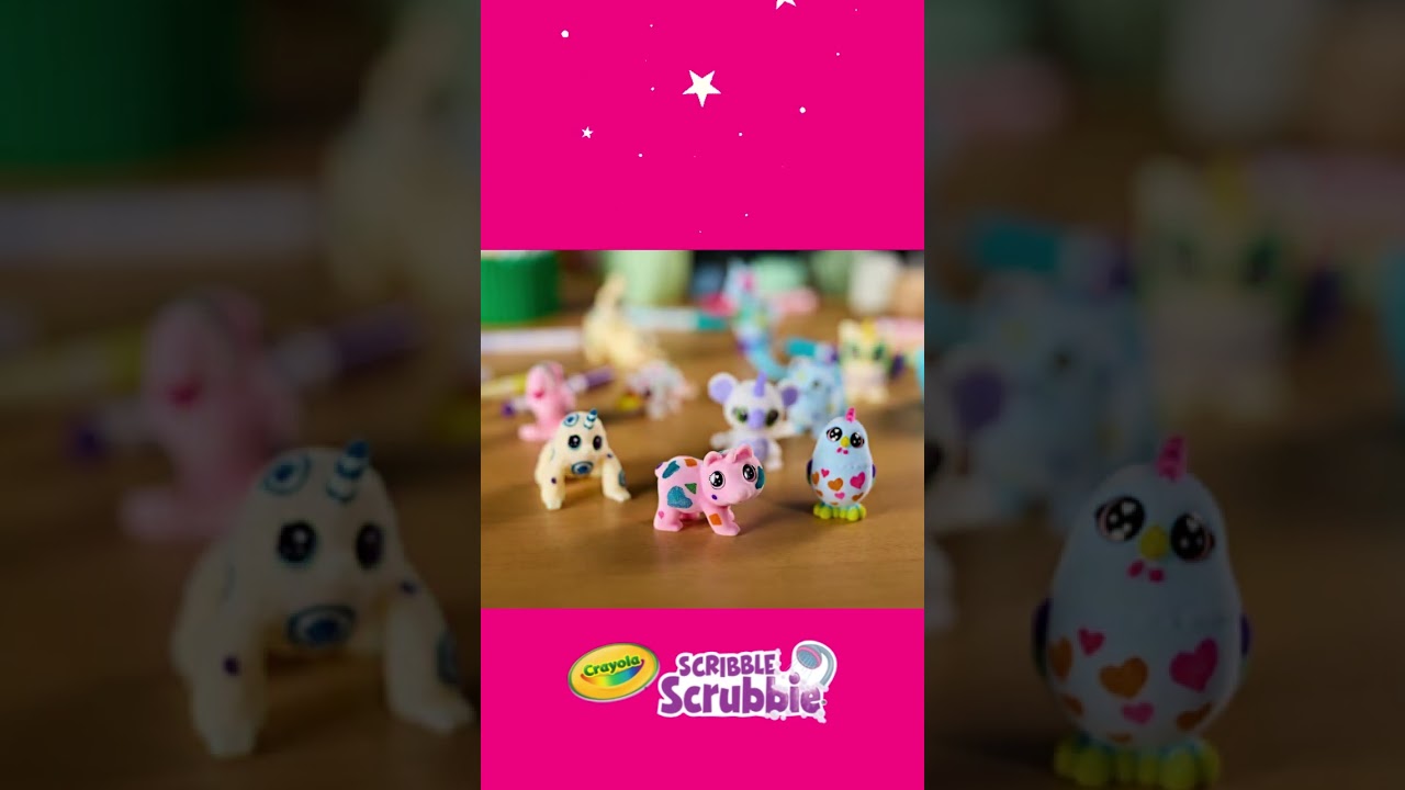 Scribble Scribbe Glow in the Dark Pets #crayolaph #shorts #scribblescrubbie
