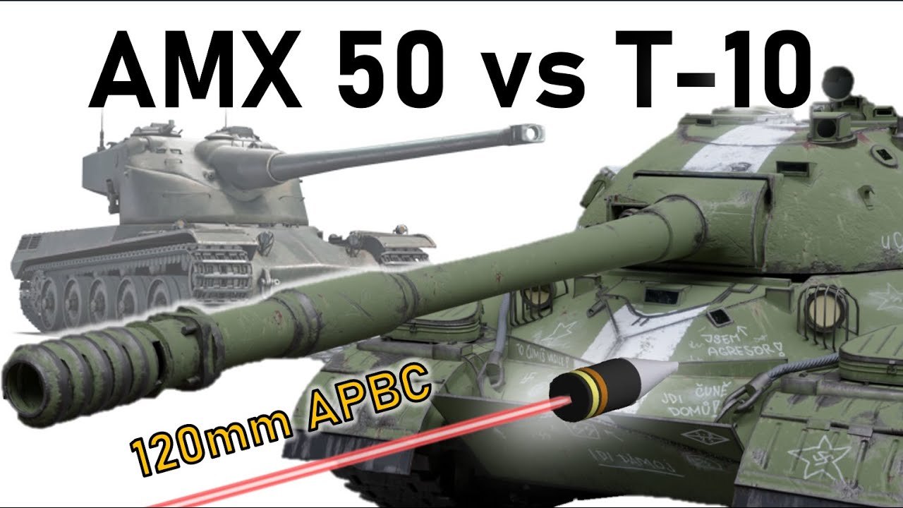 AMX 50 Surbaiss&eacute; vs T-10 | Oscillating 120mm French Monster Tank | Armour Penetration Simulation