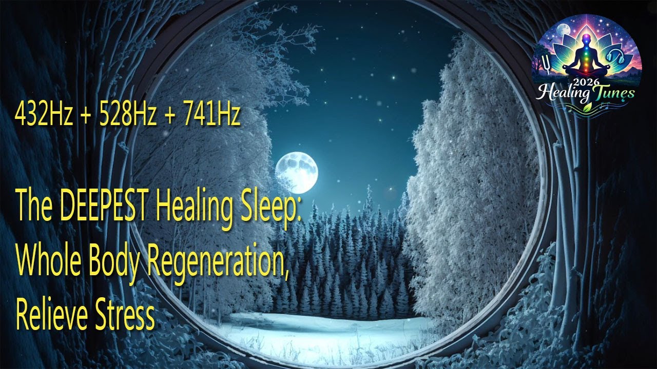 432Hz + 528Hz + 741Hz | The DEEPEST Healing Sleep: Whole Body Regeneration, Relieve Stress#432hz