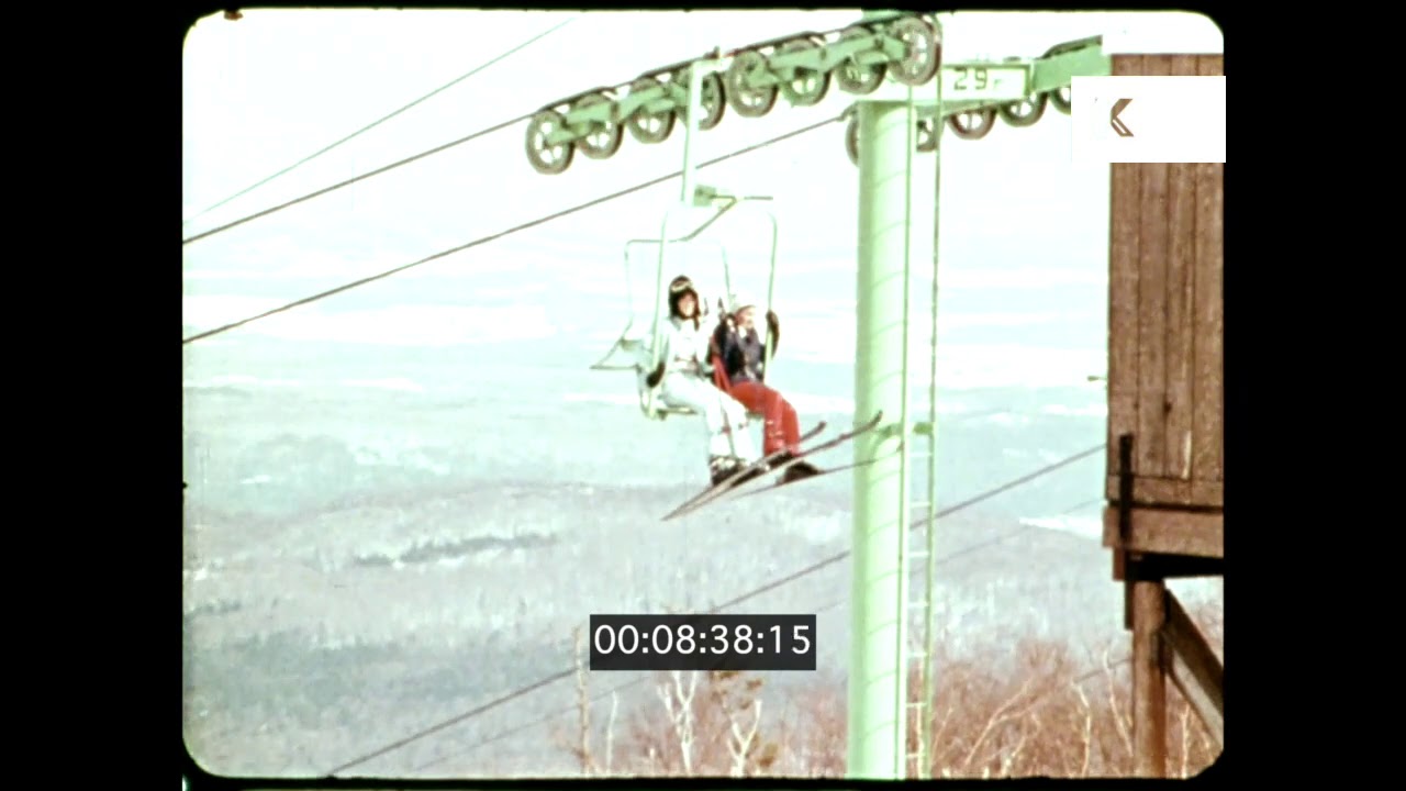1960s, 1970s USA, Skiing in New Hampshire, 16mm