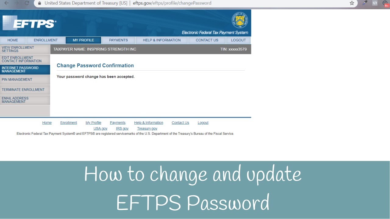 How to change and update your EFTPS Password for QuickBooks