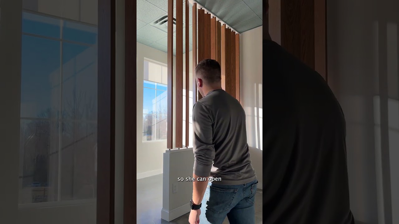 Rotating Wood Slat Room Divider Install