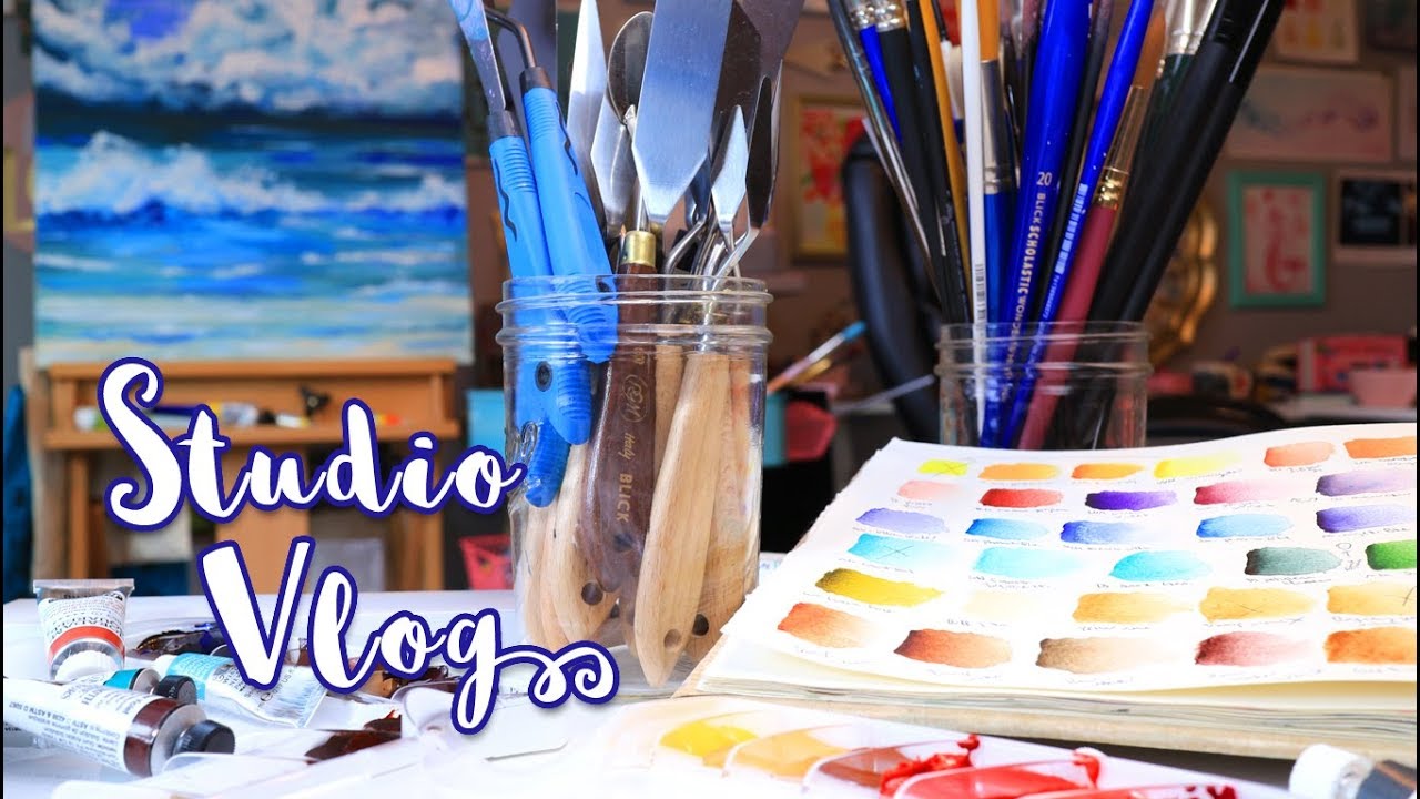 I Moved My ART STUDIO Around! (+Painting & Mini Art Haul) - Studio Vlog - MissKerrieJ -