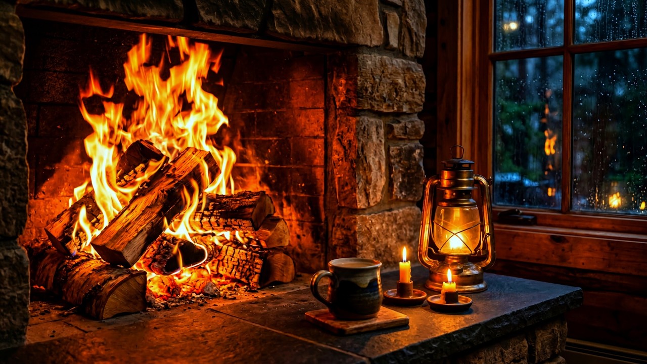March Fireplace Night Retreat | Soft Fire Sounds & Crackling Wood for Meditation and Serenity