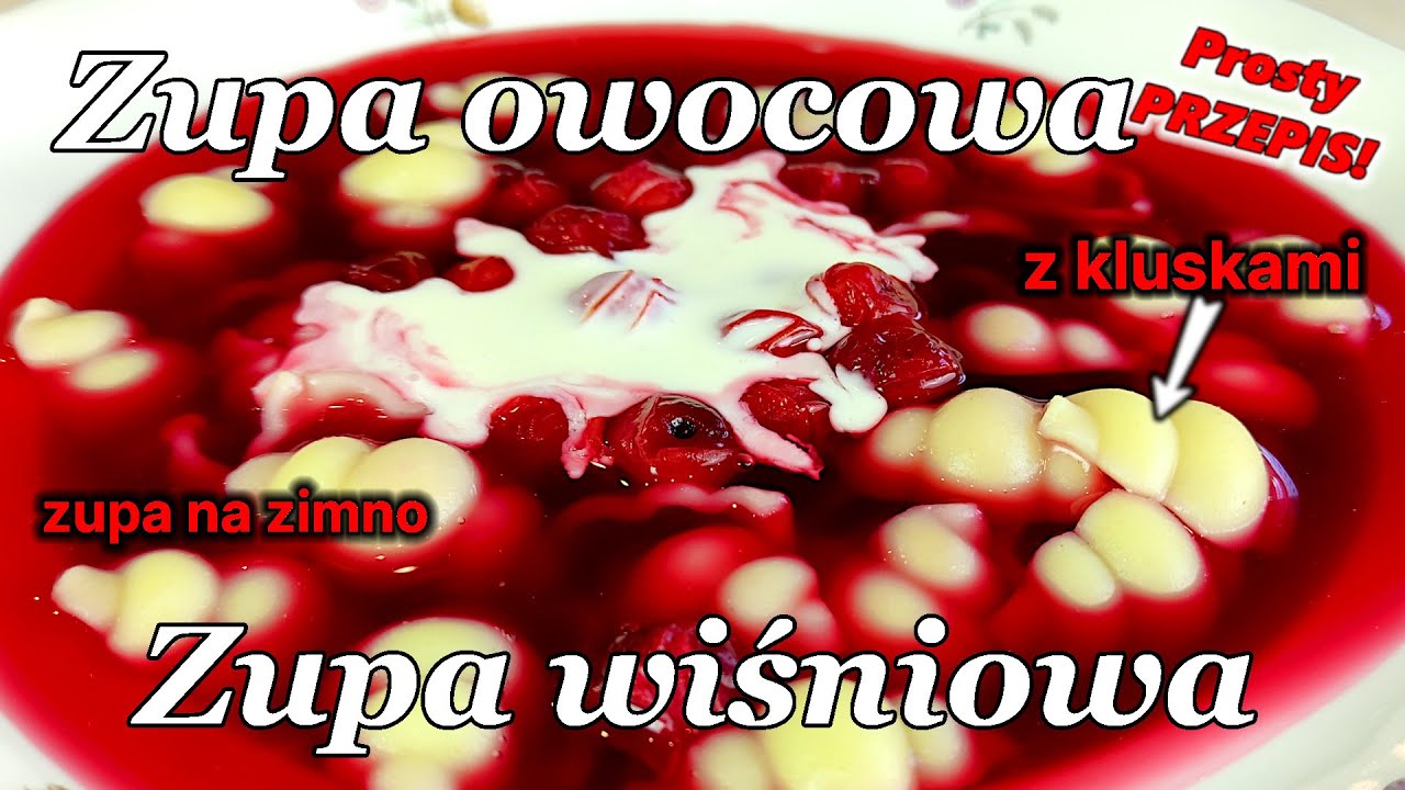 Przepis na zupę owocową z wiśni ze śmietaną - Zupa wiśniowa z makaronem -333