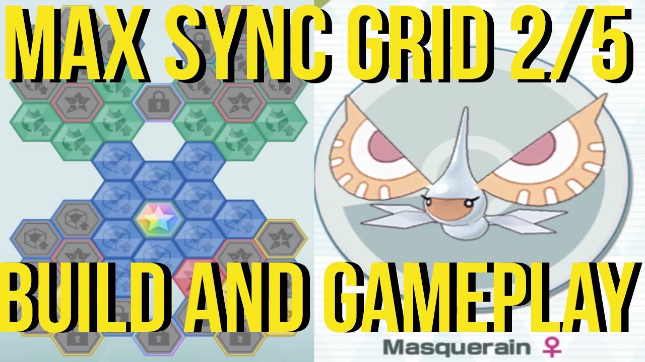 MAX SYNC GRID GUIDE: Viola and Masquerain (LEVEL 2/5) | SHOWCASING Gameplay in Pokemon Masters