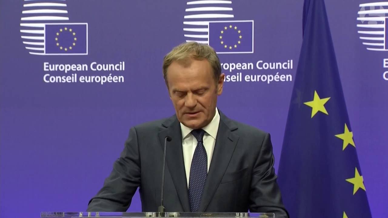 Donald Tusk reacts to the UK's EU referendum result in favour of leave – video