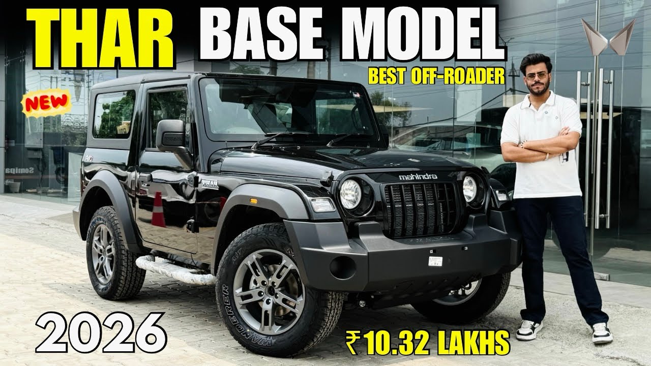 Mahindra Thar AXT Base Model 2026 Detailed Review ✅ Thar Base Model Diesel MT RWD Price & Features 🔥