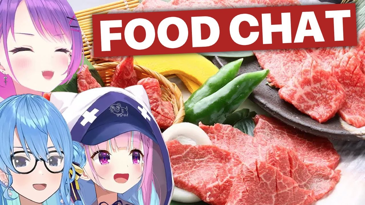 StartEnd Chats About Food For 8 minutes (Aqua, Suisei & Towa / Hololive) [Eng Sub]