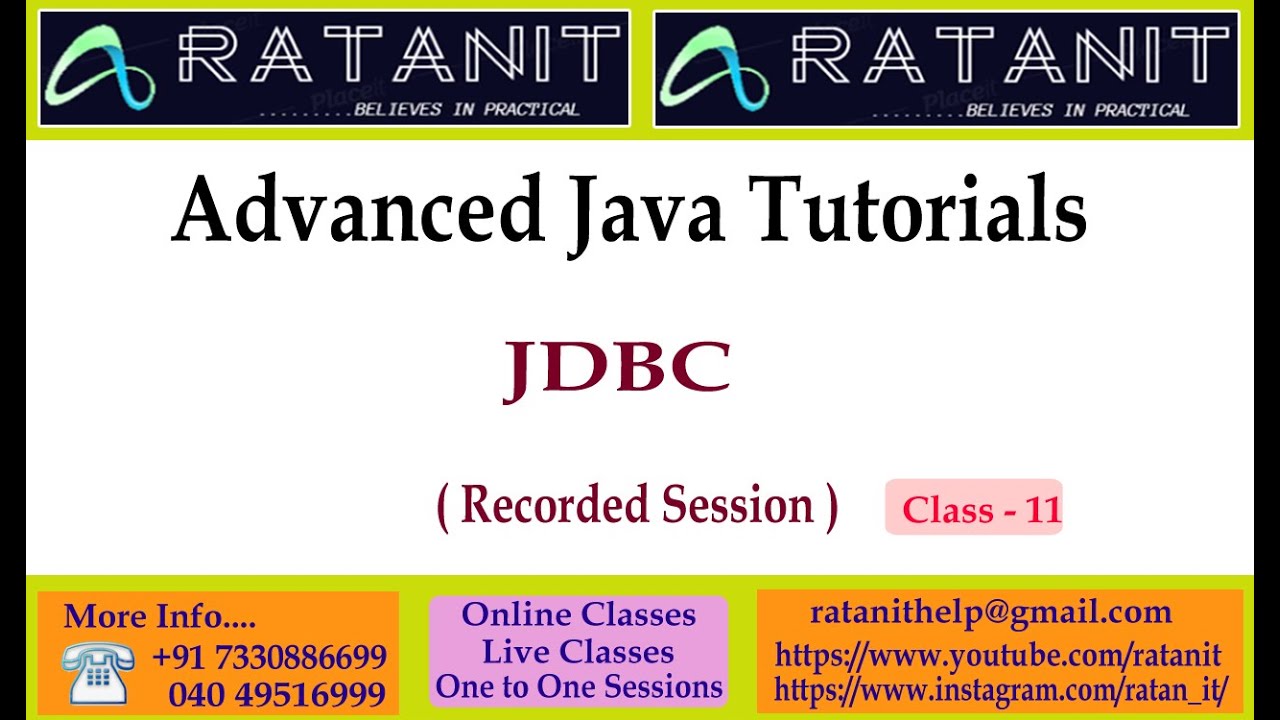 Advanced java Tutorials || JDBC || by Mr.Ratan || class-11