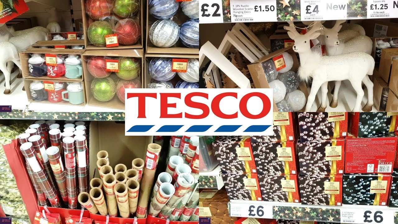 Tesco Store Christmas Decorations Mugs/Plates/Gift Bags Come & Shop With Me At Tesco store 2025