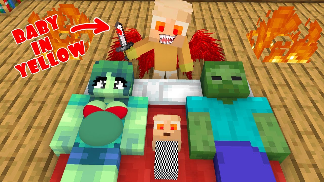Monster School : Evil Baby In Yellow and Zombie Family - Horror Story - Minecraft Animation