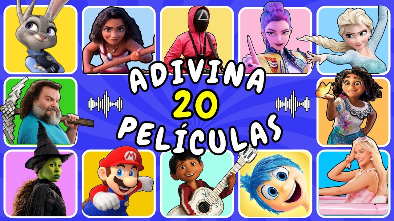 🎶 Adivina 20 PEL&Iacute;CULAS Por La CANCI&Oacute;N 😀 Lilo y stitch 😍 Frozen  🎧Coco💙 Zootopia ❤️ Guerreras K-POP