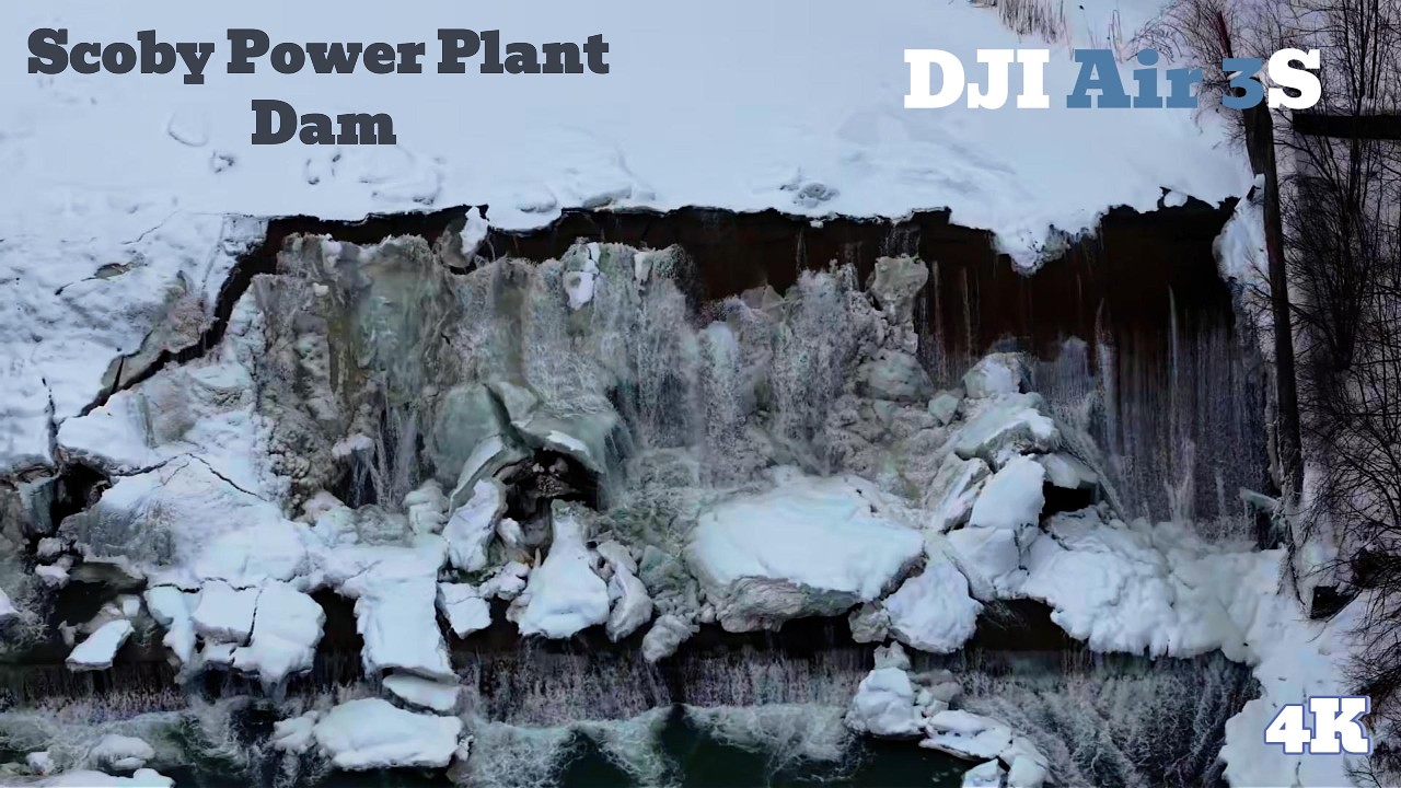 DJI Air 3S 4K 60FPS Drone Footage | Scoby Dam in Winter