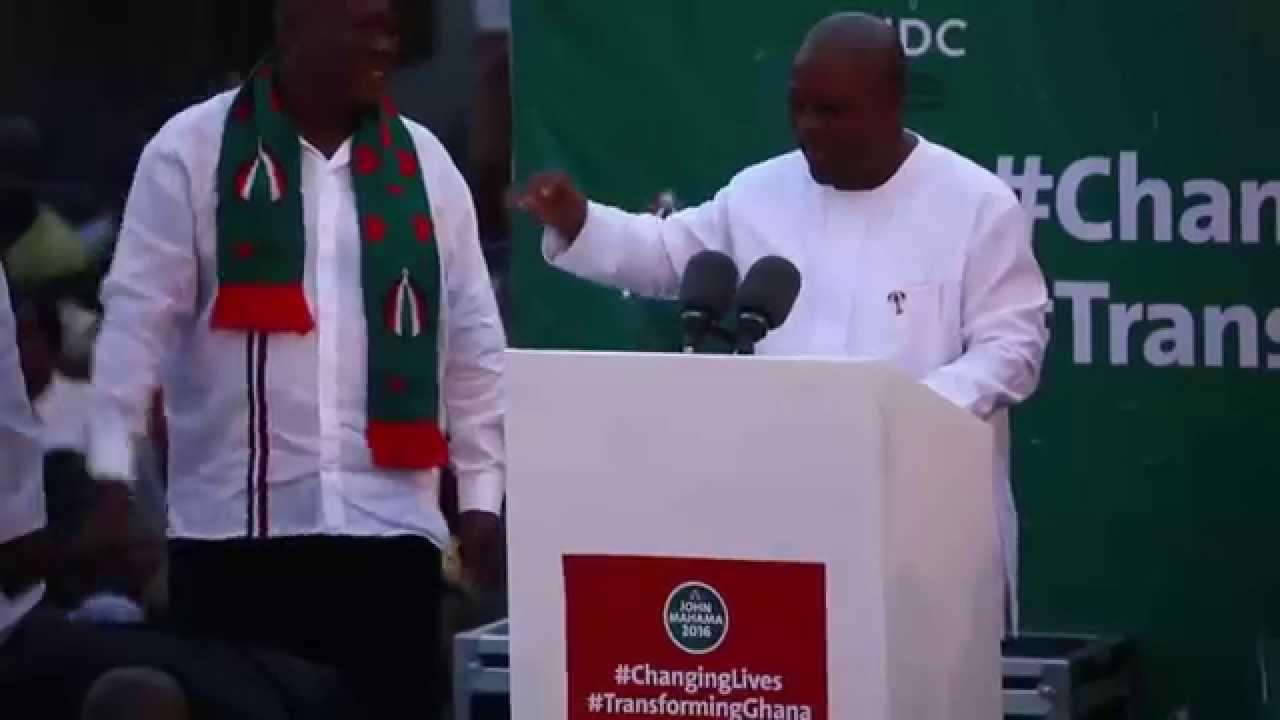 President Mahama addresses party supporters after submitting forms to lead NDC to 2016 polls