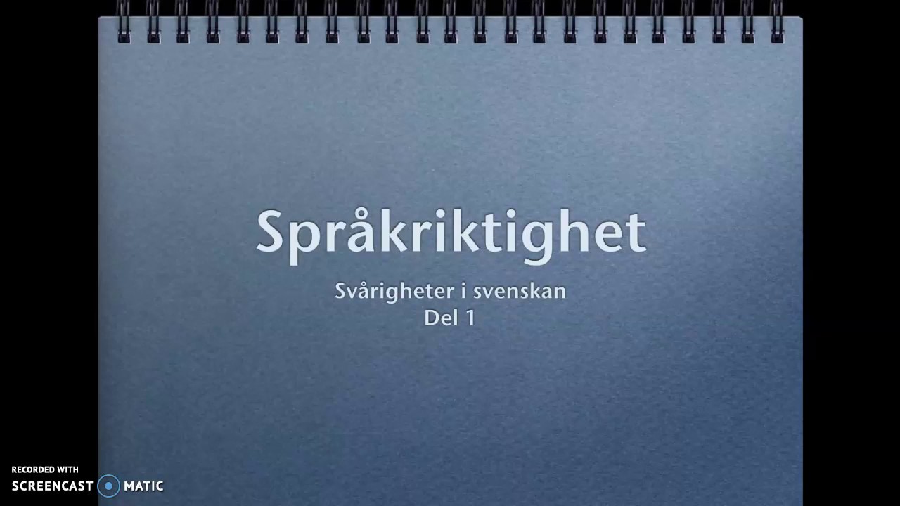Språkriktighet del 1
