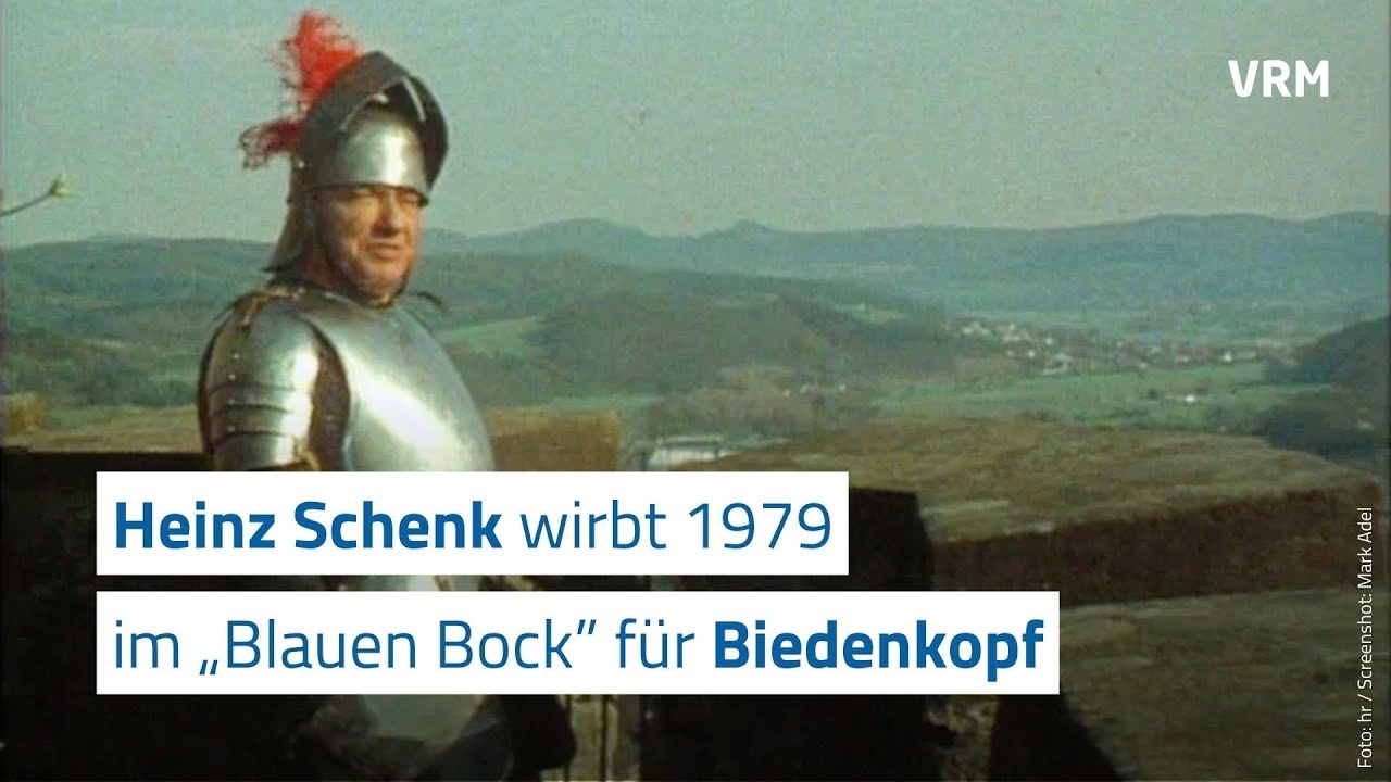 Heinz Schenk wirbt 1979 im &bdquo;Blauen Bock&ldquo; f&uuml;r Biedenkopf