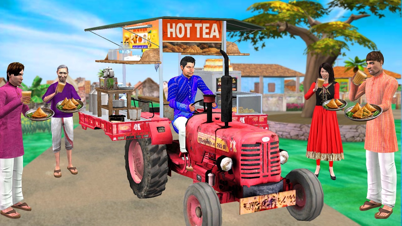 Tractor Tea Shop Tractor Food Truck Chai Samosa Delivery Street Food Hindi Kahaniya Moral Stories
