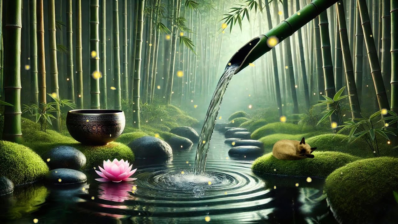 Tibetan Singing Bowls & Bamboo Water Sounds for Deep Meditation 🌿✨ | Healing Music for Inner Peace