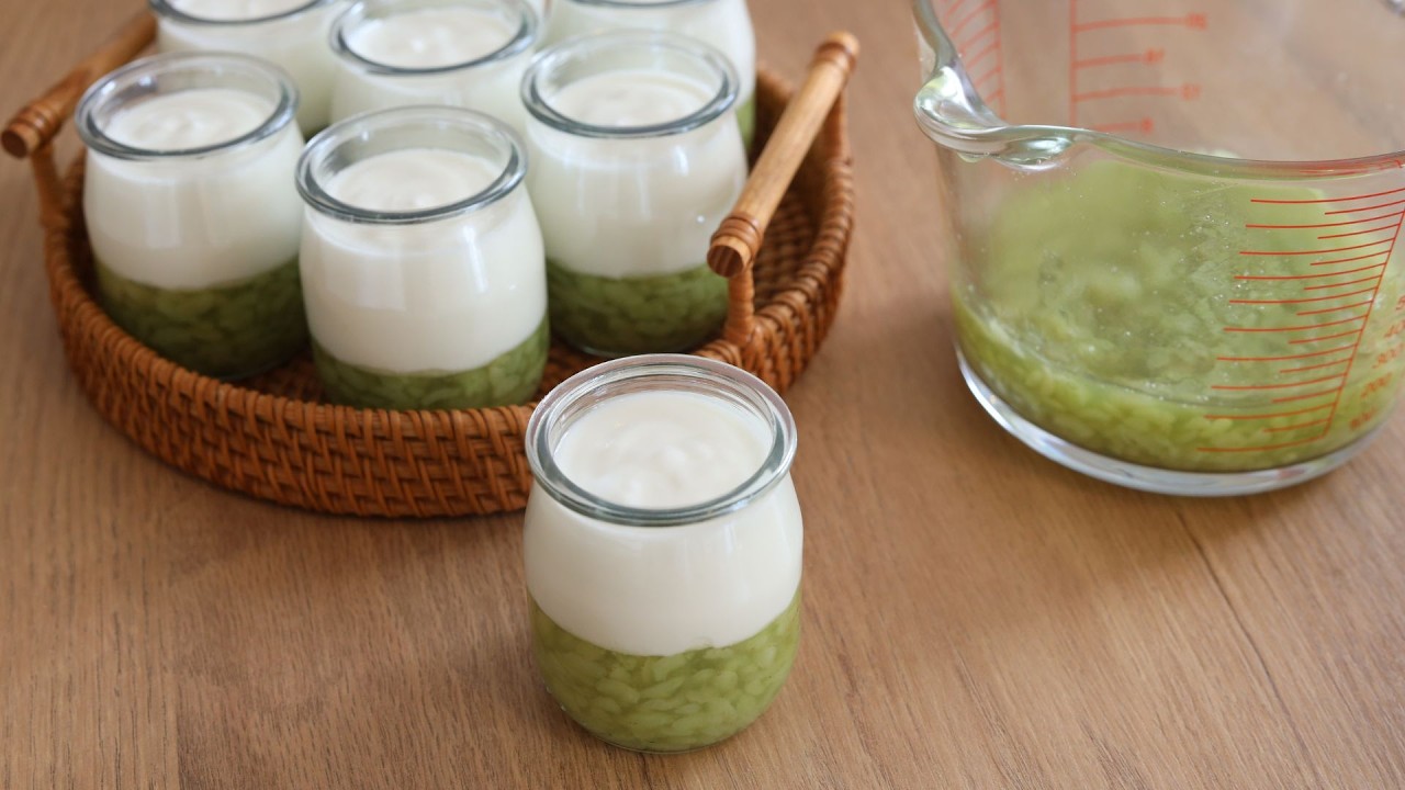 Sữa chua cốm dễ làm thơm mát cho mùa hè | Green rice pudding with yogurte