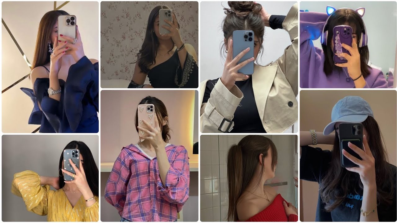 60+ Mirror Selfie Girl DP Ideas 🌸 | Aesthetic WhatsApp & Instagram Hide Face Pics ✨📸  #cute poses