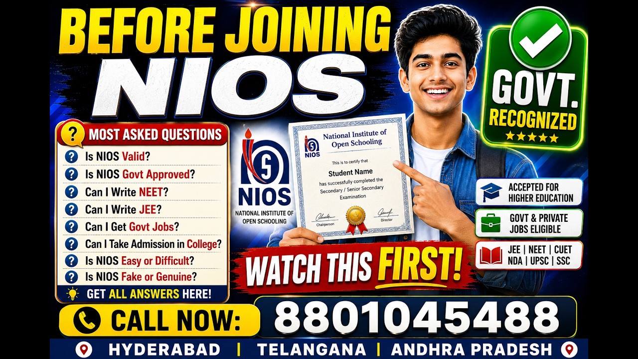 NIOS Complete Guide: Admissions, Exams & Eligibility, Contact Details | Hyderabad