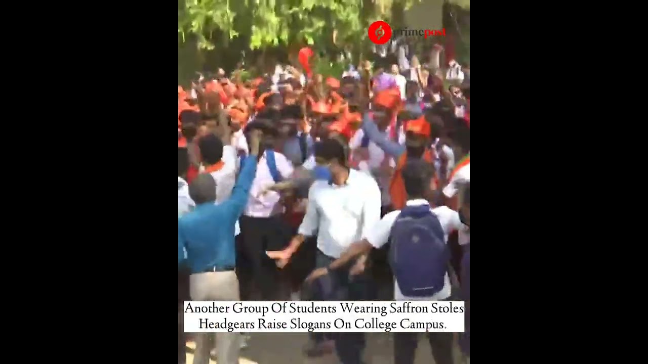 Protests erupt at Mahatma Gandhi Memorial College in Udupi as students wearing hijab.