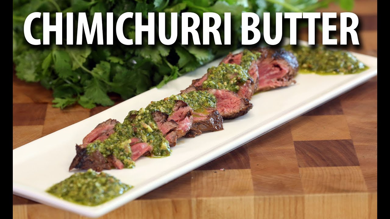 Grilled Hanger Steak and Bacon Chimichurri Butter Sauce|  - BIG MEAT SUNDAY