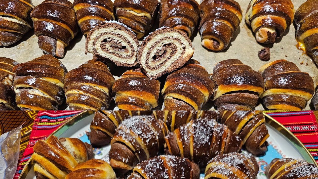 Cornulețe bicolore cu nutela