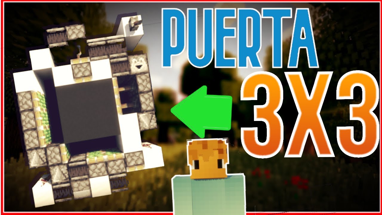 Tutorial - PUERTA DE REDSTONE 3x3 RÁPIDA Y FÁCIL DE HACER | Minecraft