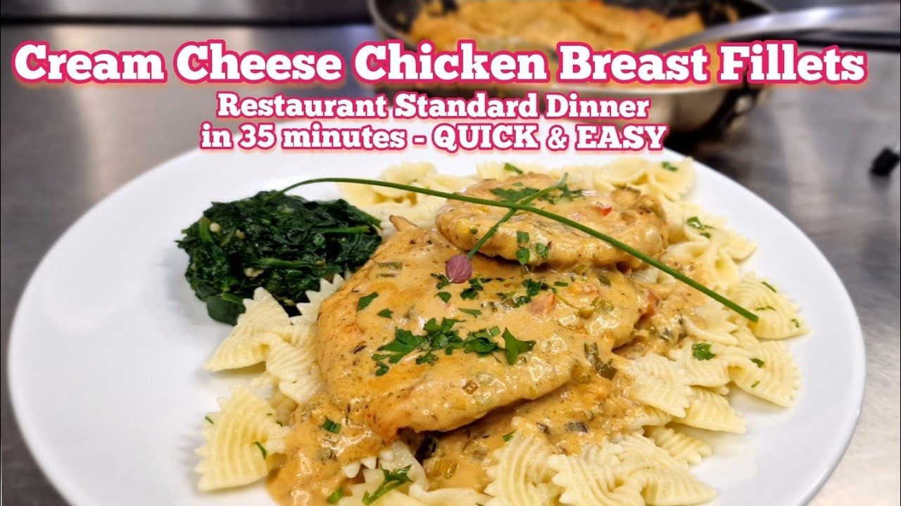 CREAM CHEESE CHICKEN BREAST FILLETS IN 35 MINUTES - QUICK & EASY  #chefarchiepie