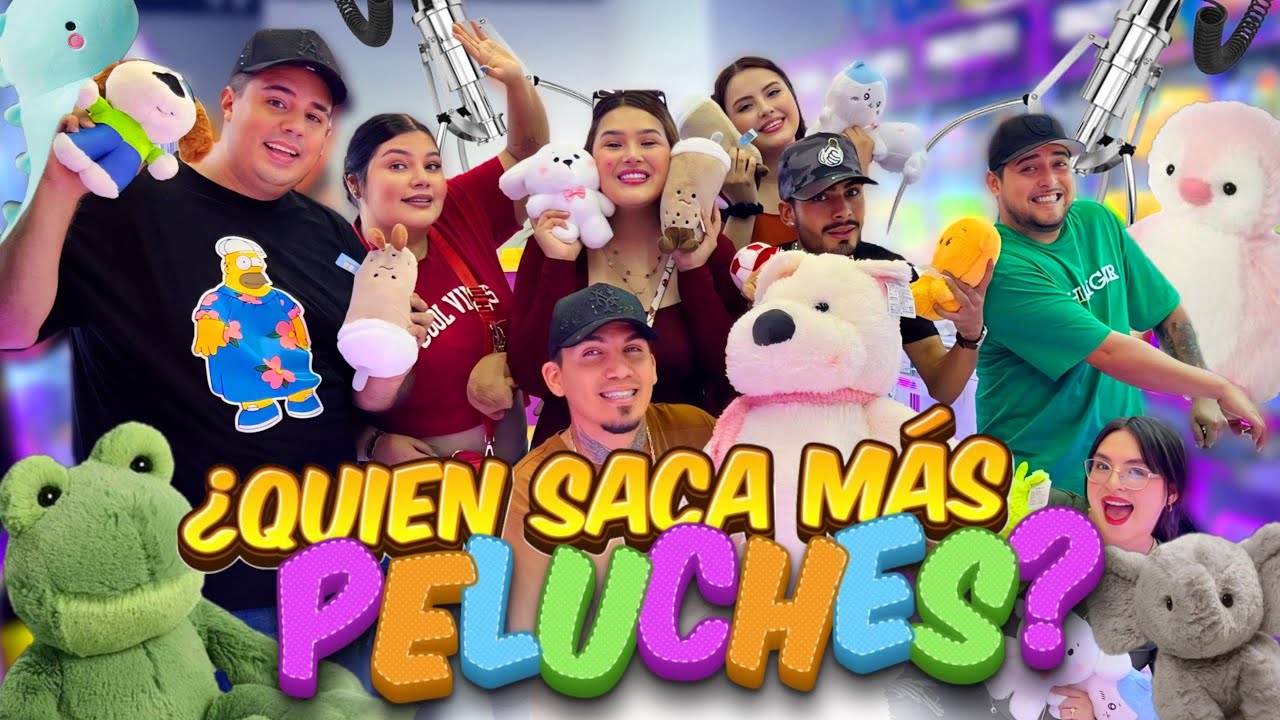 Cazando Peluches en la Máquina de Garra 🧸 | Quien logre sacar más gana 🤑