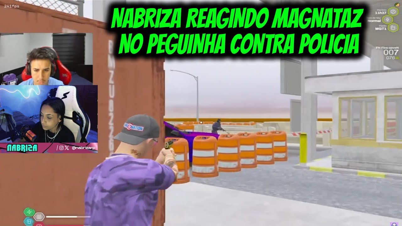 NABRIZA REAGINDO MAGNATAZ NO PEGUINHA CONTRA POLICIA