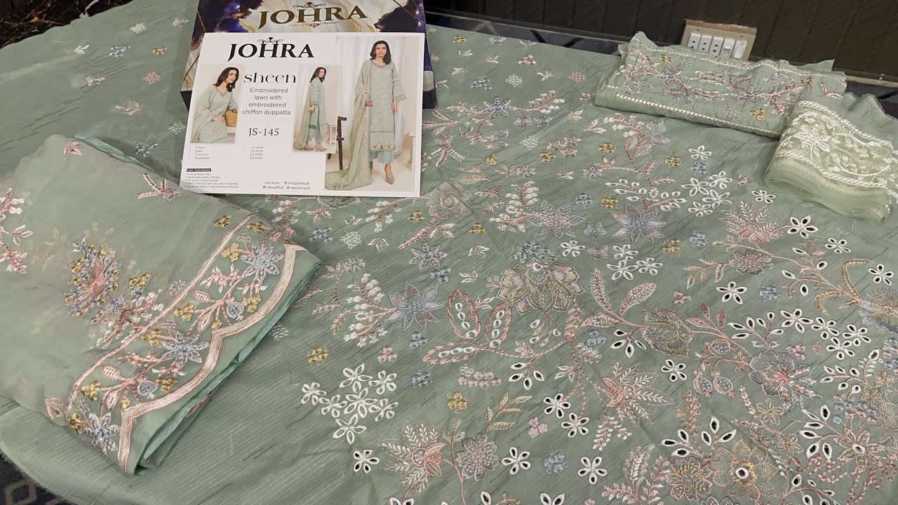 Johra Eid Collection | Lexury Lawn Embroidered With Chiffon Embroidered Duppata Super Wholesale Rate