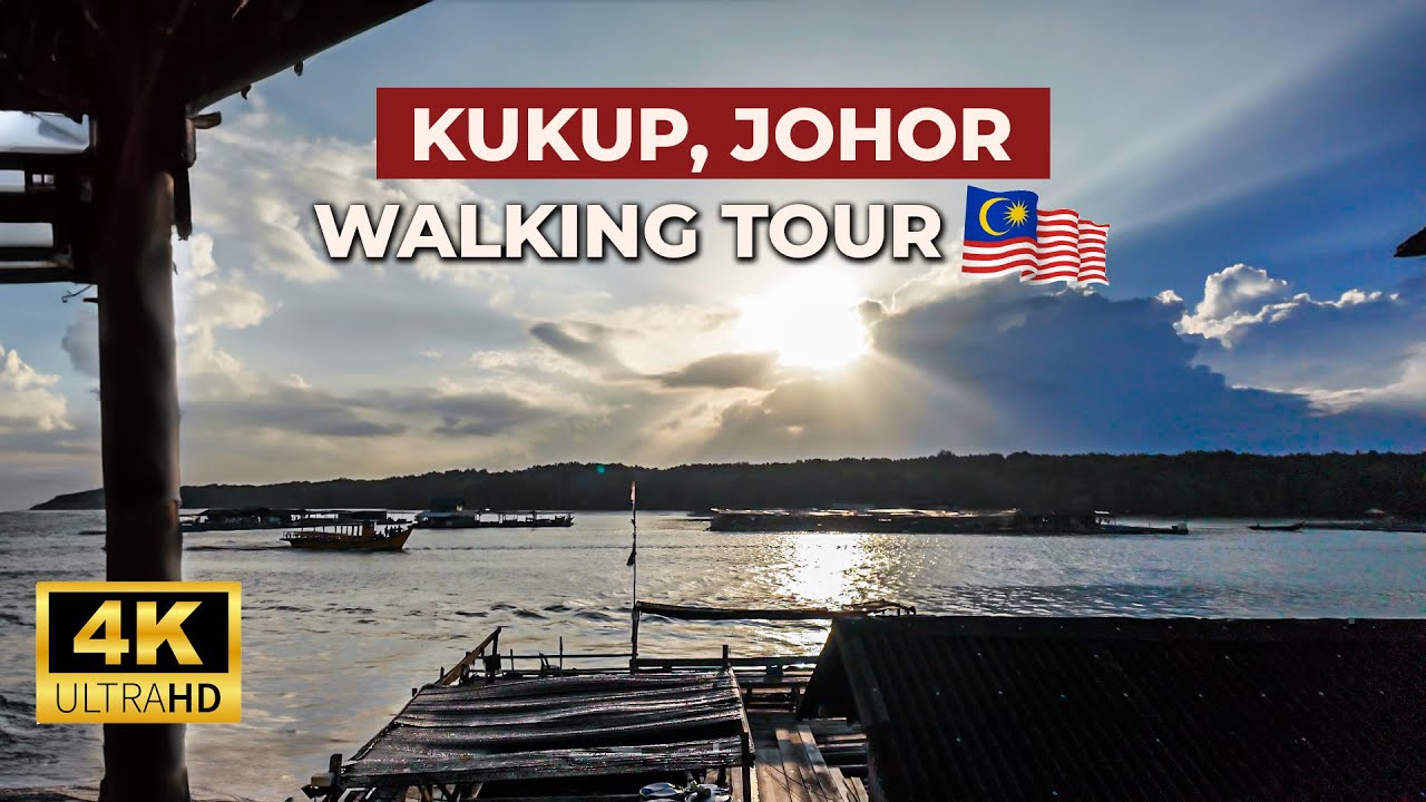 MALAYSIA Kukup Pontian Johor Tour Walkthrough 2024 | Fishing Village Walking Ambience Sounds HDR 4K