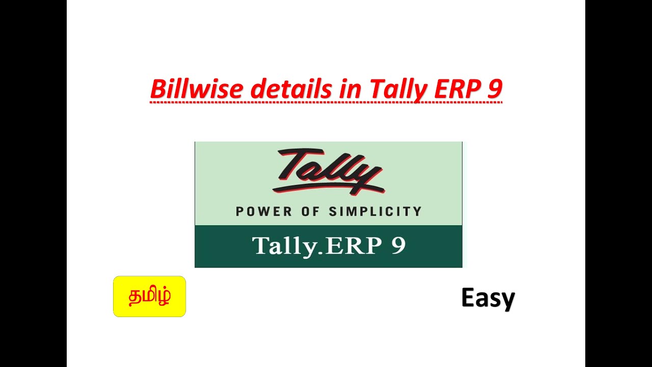 bill wise details in tally erp 9 tamil