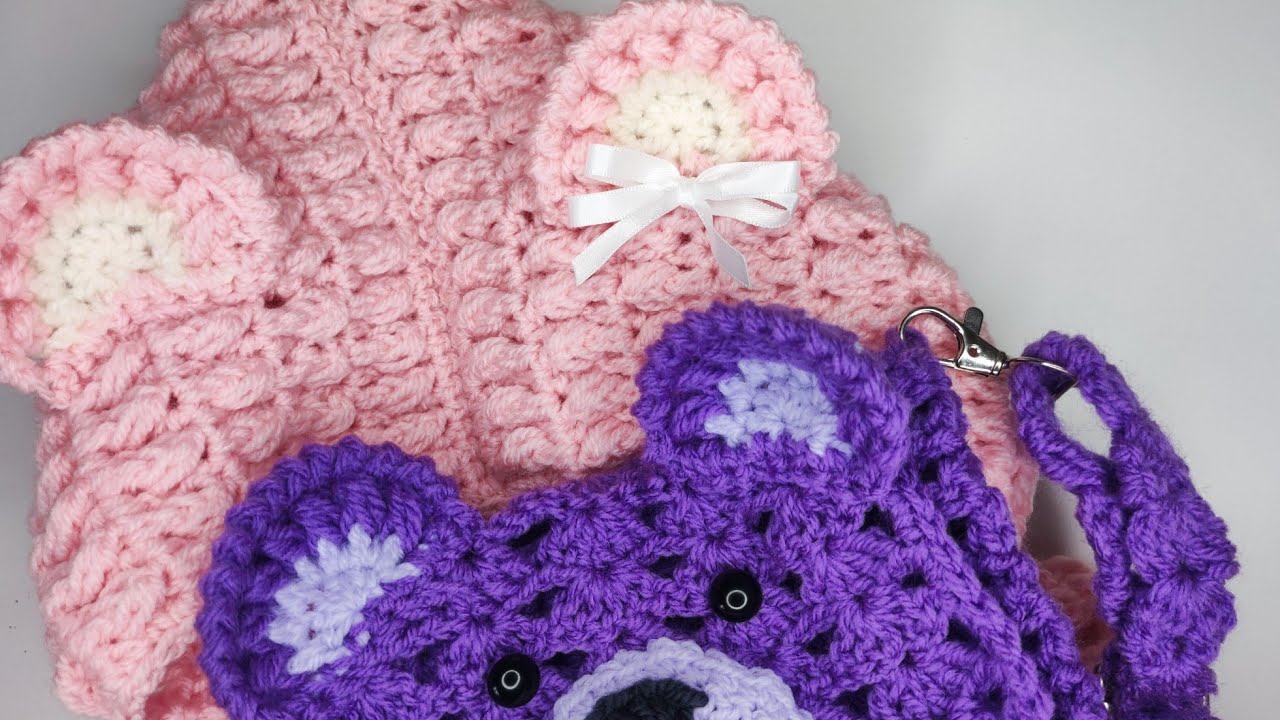 Crochet #94 How to crochet bear ears for hoodies , bags , applique