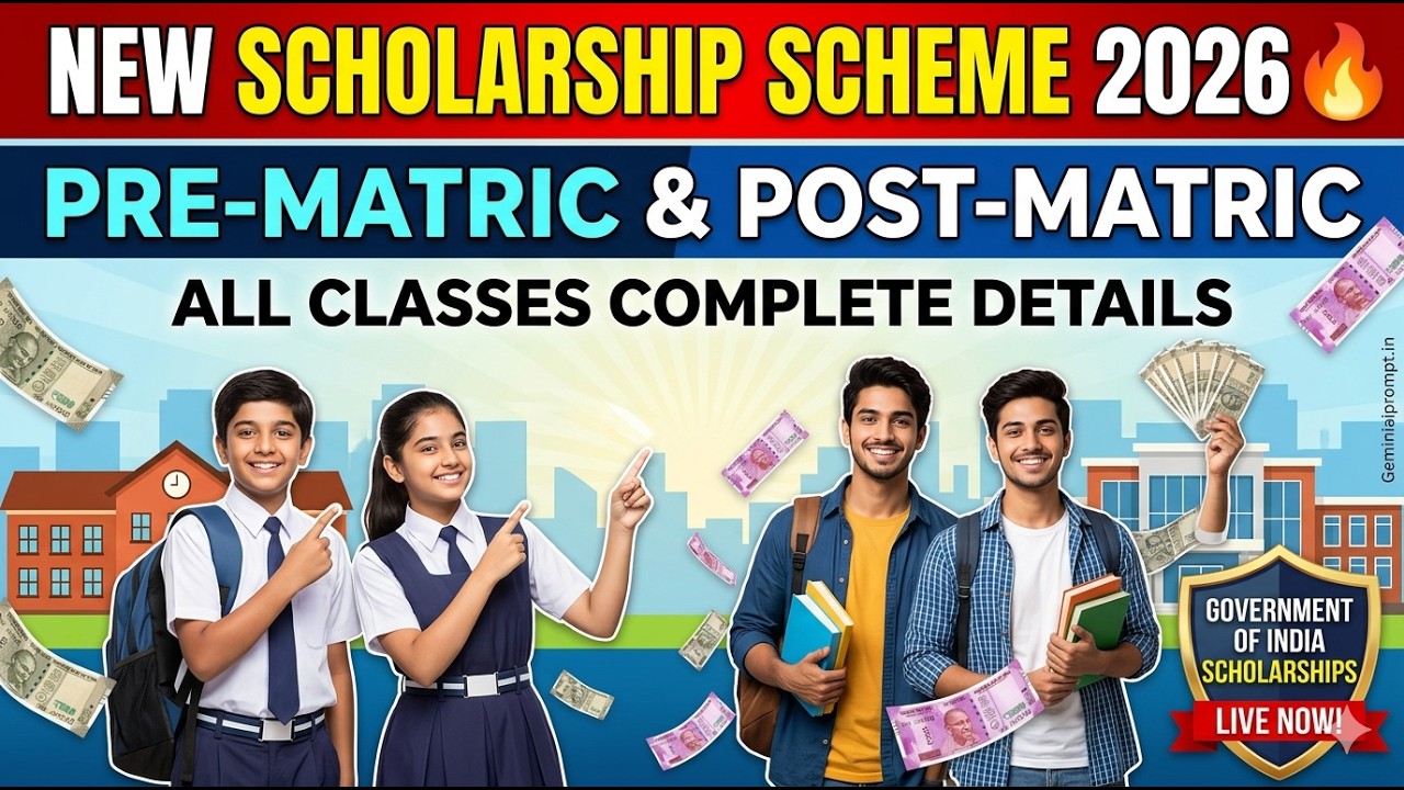 NEW Scholarship Scheme 2026 🔥 Pre Matric & Post Matric Scholarship 2026 Kaise Apply Kare