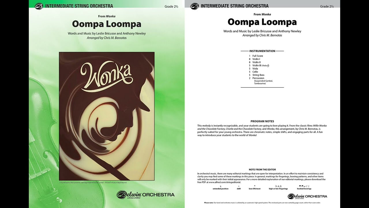 Oompa Loompa, arr. Chris M. Bernotas – Score & Sound