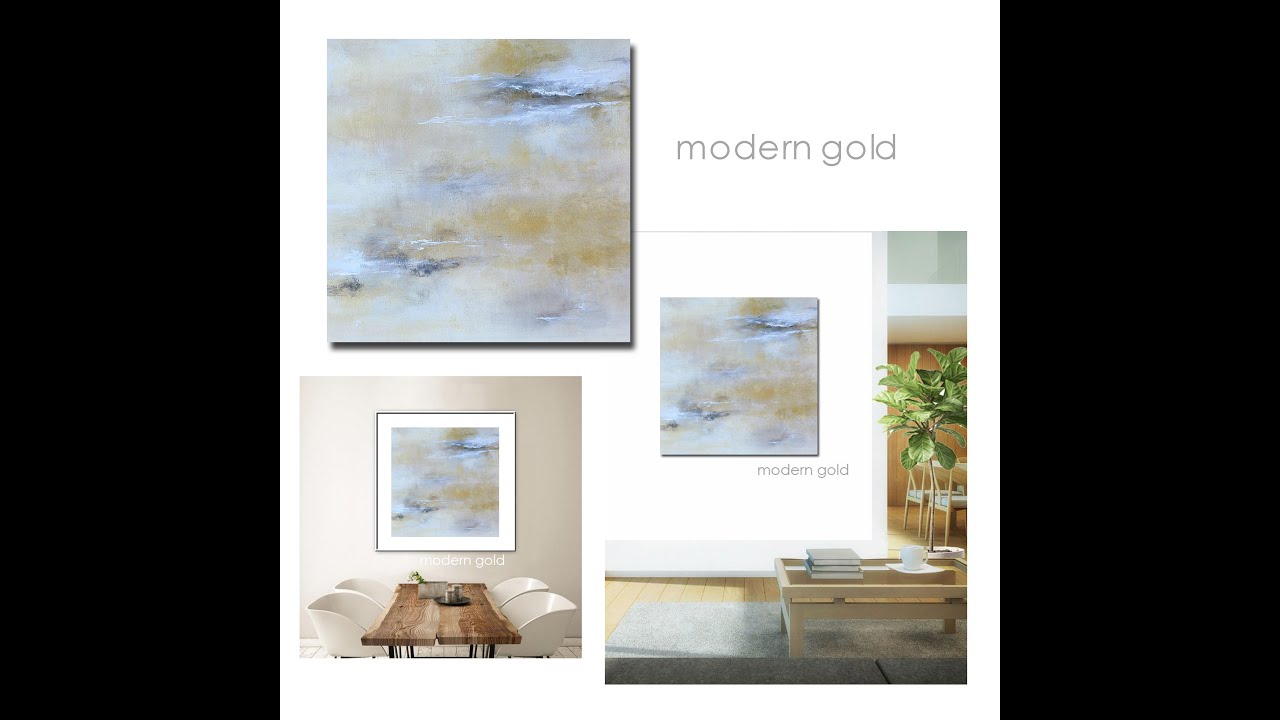 Neutral Abstract Art Painting | Modern Gold | abstractart.live