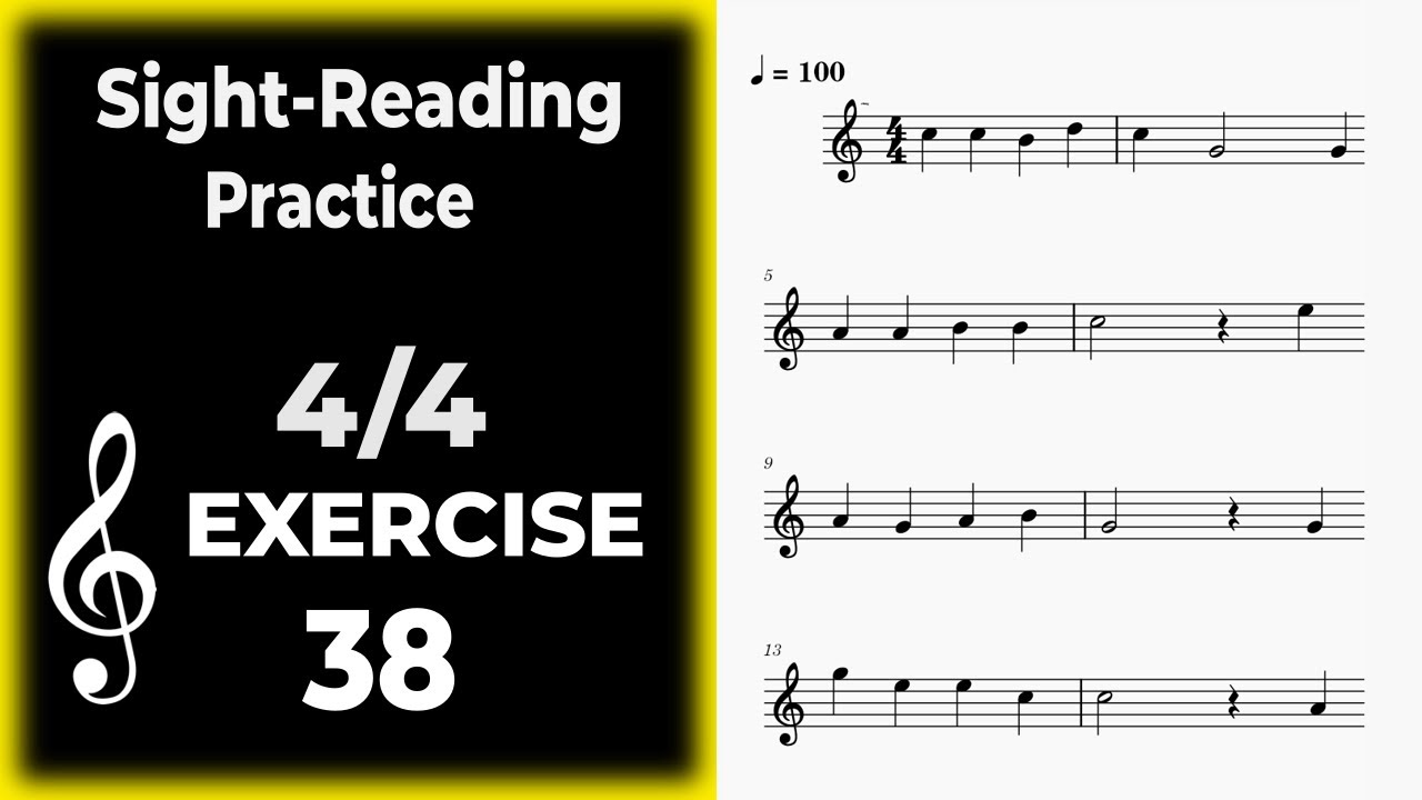 Sight Reading - Ex 38 -  4/4 C Major -  Beginner