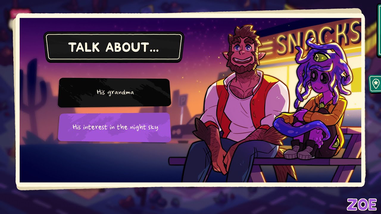 Monster Prom 3 Monster Roadtrip Deep Conversation Scott - His Interest in the Night Sky (with Zoe)