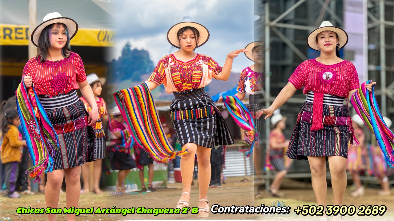Chicas San Miguel Arcángel Chuguexa 2° B bailando con la riquitosa ecos del paisaje 