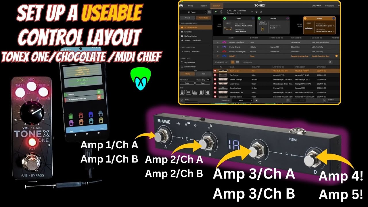 Deeper ToneX One Control from Midi PC commands | M-Vave Chocolate+Cubesuite Set up for Midi Chief