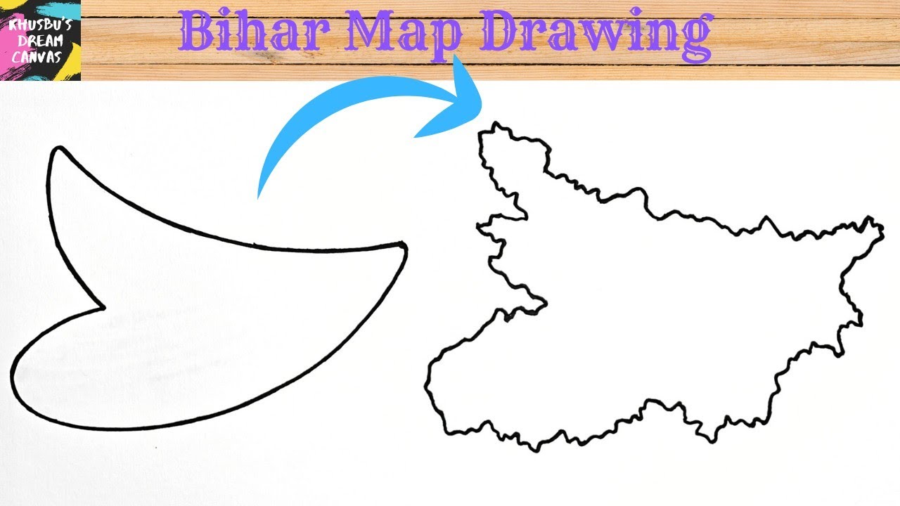 How to Draw Bihar Map Easily | Step-by-Step Tutorial for Students & Beginners